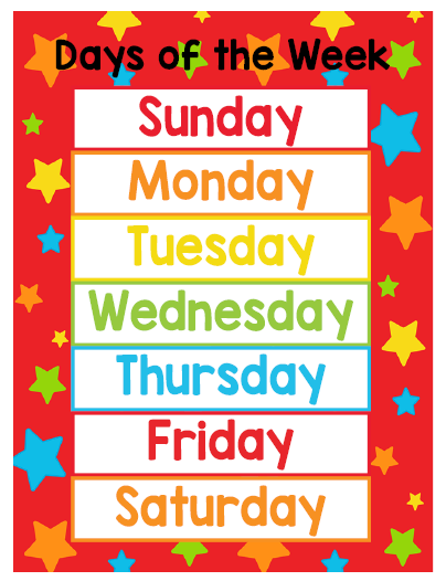 Days of the Week Poster l Digital Download