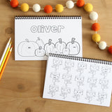 On the go Personalized Halloween Color Books