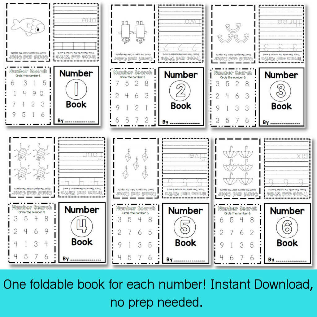 Foldable Alphabet & Number Books  - Digital Download