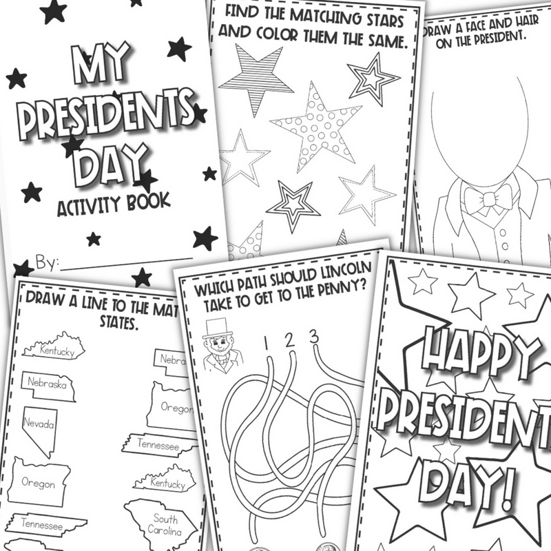 Presidents Day Activity Book